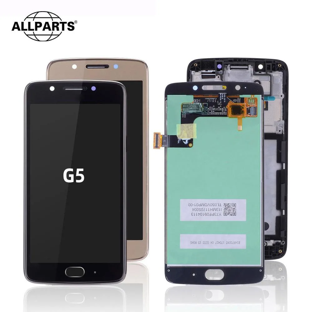 Дисплей для Motorola Moto G5 Plus LCD в сборе с тачскрином на рамке Оригинал черный