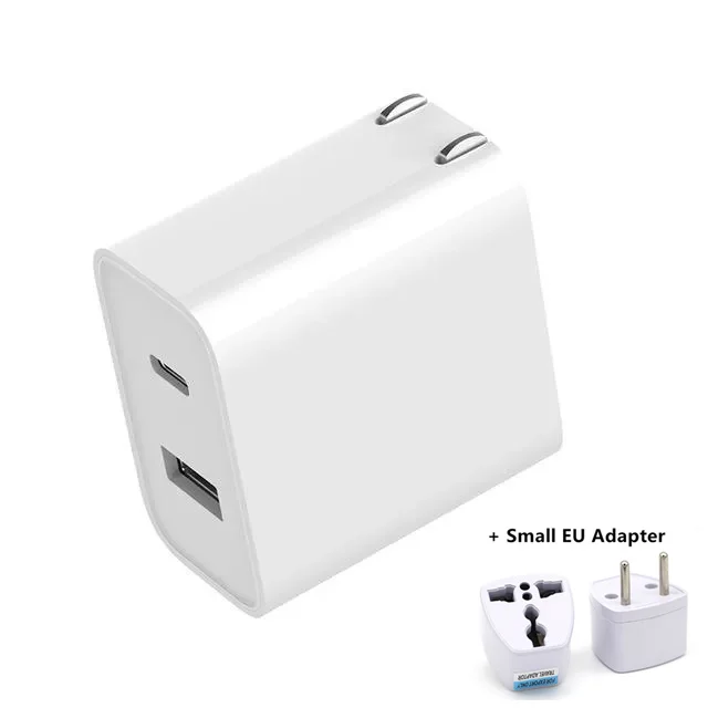 Add Small EU Adapter Xiaomi USB зарядное устройство 1A1C 30 Вт(макс) умный выход PD 2,0 QC 3,0 Быстрая зарядка type-C 5V = 3A 9V = 3A 15V = 2A 12V = 2.25A type-A - Цвет: Add Small EU Adapter