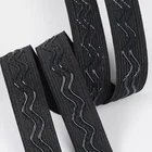Черно-белая резиновая нескользящая эластичная лента, 3 м, 1 дюйм, волнистый Силиконовый эластичный пояс, сделай сам, спортивная одежда, защита запястья, аксессуары для шитья