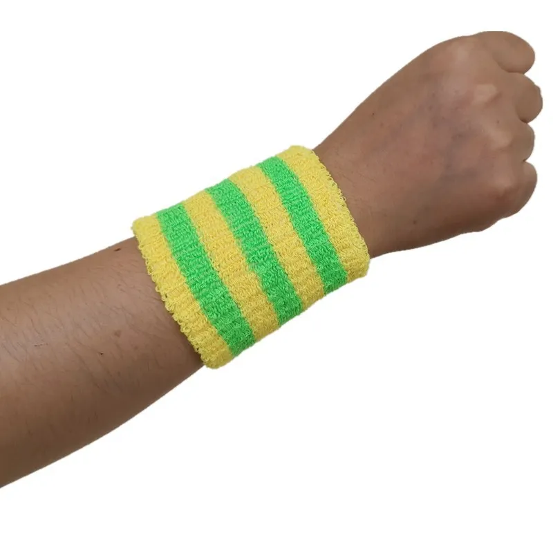 Радужный хлопковый впитывающий Пот браслет для баскетбола бадминтона защитное