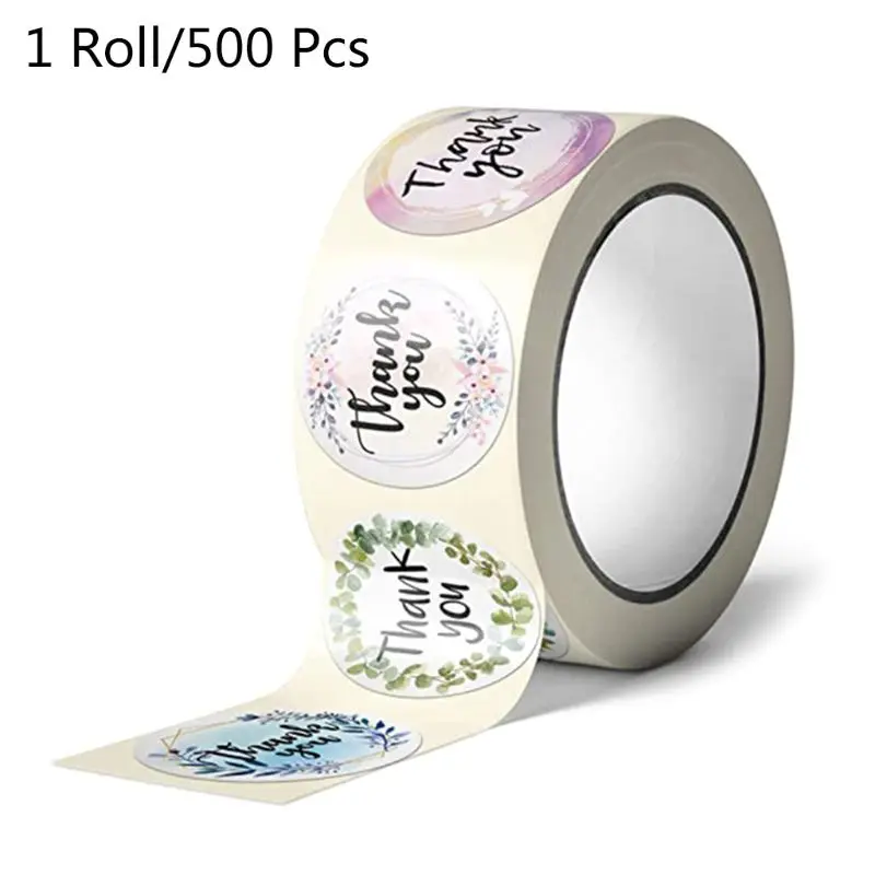 500 шт 4 стиля Спасибо наклейки печать этикетка для маленького магазина Свадебный