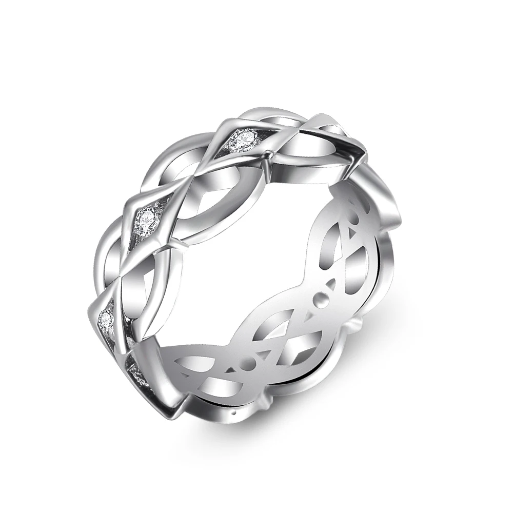 

Women's Rings Hollow Intersecting Shape Ring CZ Cubic Zirconia Hand Ornaments Simple Temperament Engagement Jewelry To Fiancee