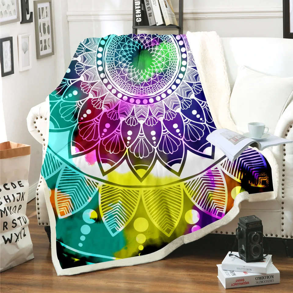 

Новые Богемские одеяло с изображением цветов 3D печати шерпа одеяло на кровать с цветочками для девочек домашний текстиль Сказочный Стиль 01