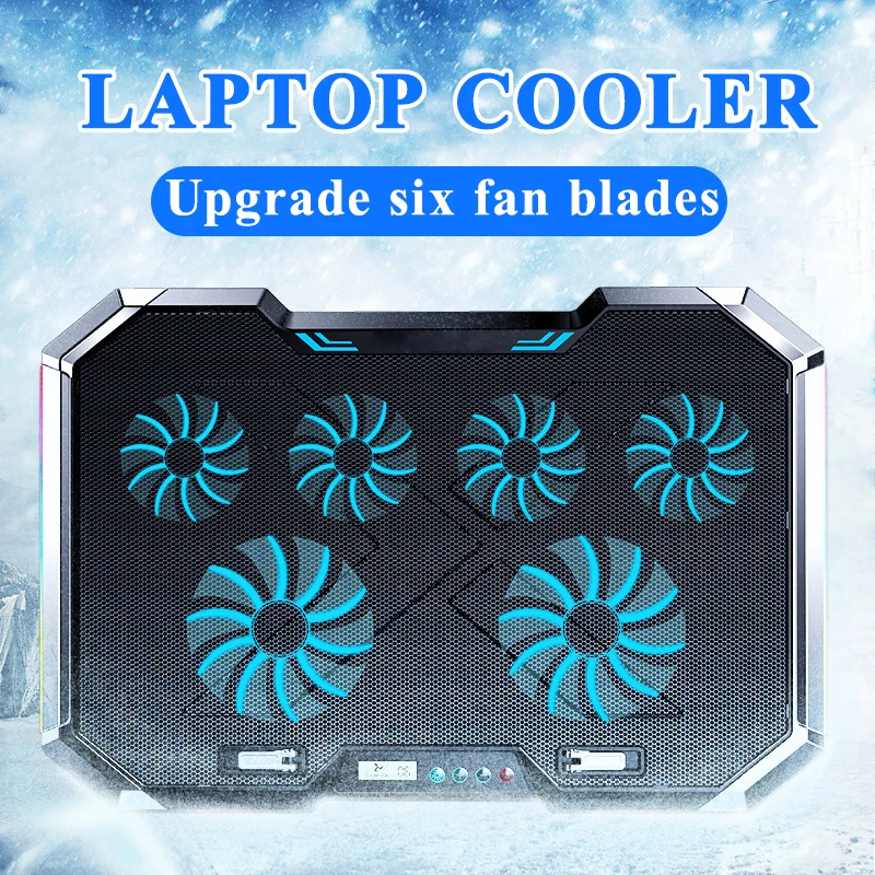 18 дюймов игровой кулер для ноутбука с шестью вентиляторами светодиодный экран