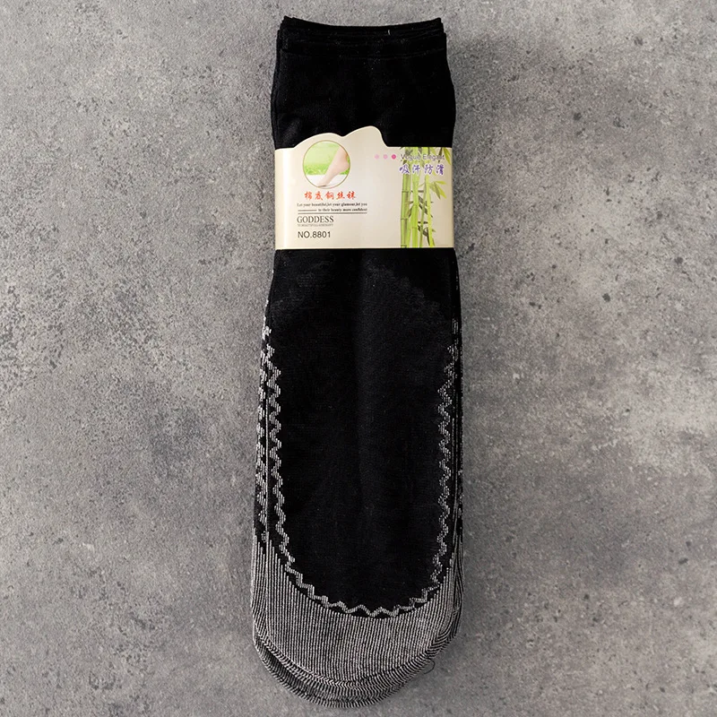 

10 Pairs Socks Woman Non-Slip Short Stockings Sweat-Absorbent Women Breathable Socks Solid Color Comfortable Ankle Socks