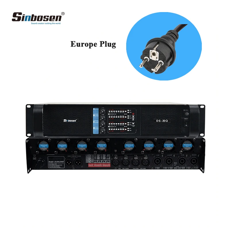 220V European plug Новейший высококачественный профессиональный усилитель мощности 2200 Вт* 4 канала для сабвуфера DS-20Q - Цвет: 220V European plug