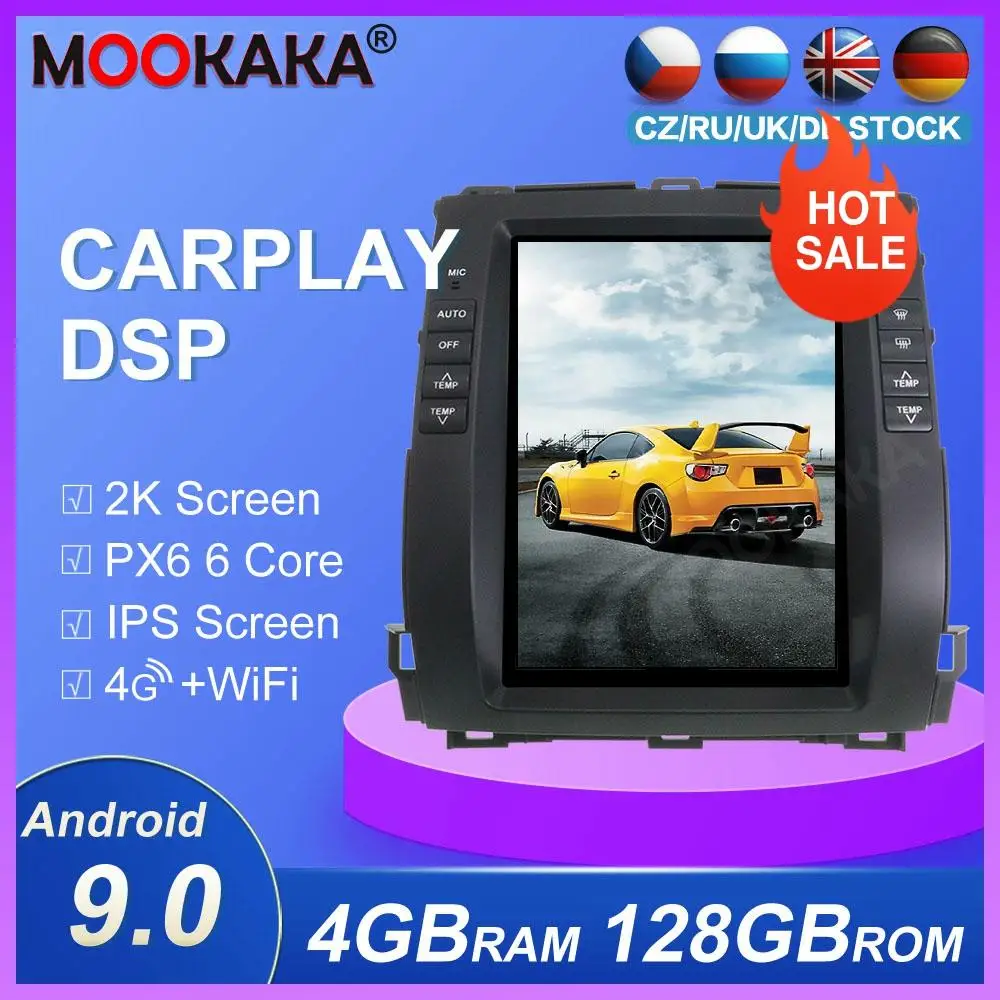 

Car DVD Player For Lexus GX470 for Toyota Land Cruiser Prado 120 Multimedia Android 9.0 Tesla Style Setreo GPS Navigation4+128GB