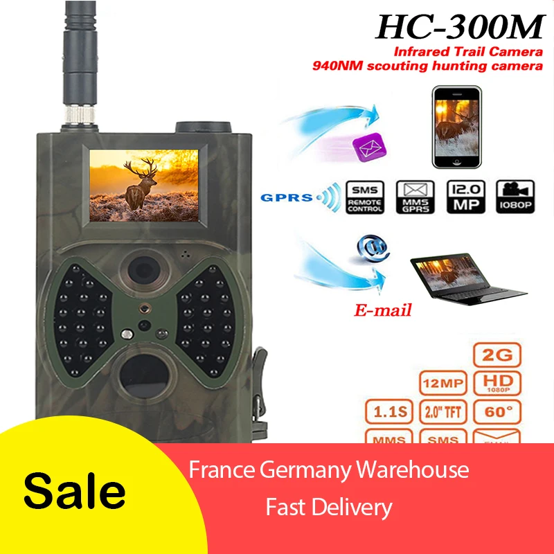 Камера наблюдения HC300M для охоты 2G GSM сотовые фотоловушки камера слежения 12 МП 1080P