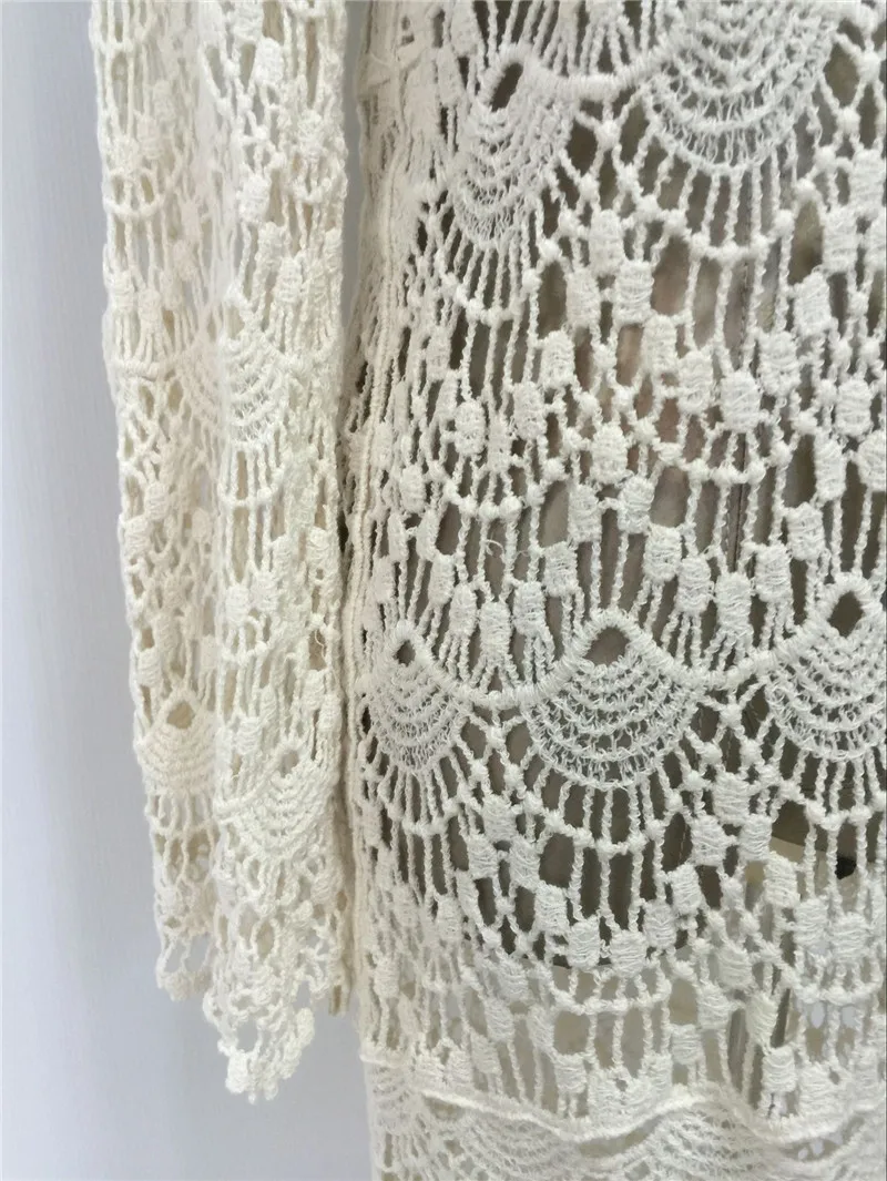 

2019 Crochet White Knitted Beach Cover up dress Beach Tunic Pareos Bathing Suit coverup Swim cover up Robe Plage Beachwear