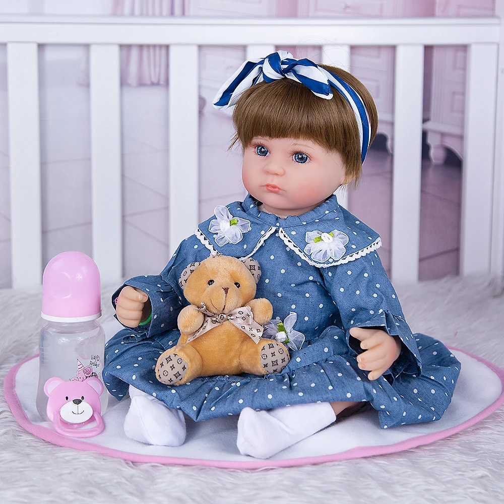 

New Arrival 17 Inch Reborn Baby Doll Soft Body Silicone 42 cm Realistic Princess Newborn Dolls Cloth Body For Girl Playmates