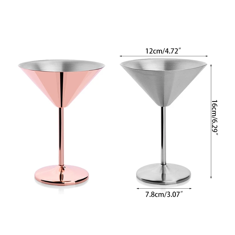  Set of 1 Martini Glasses Stainless Steel Material Beverage Cup V Shape Goblet for Homes Kitchens and Bar Use | Дом и сад