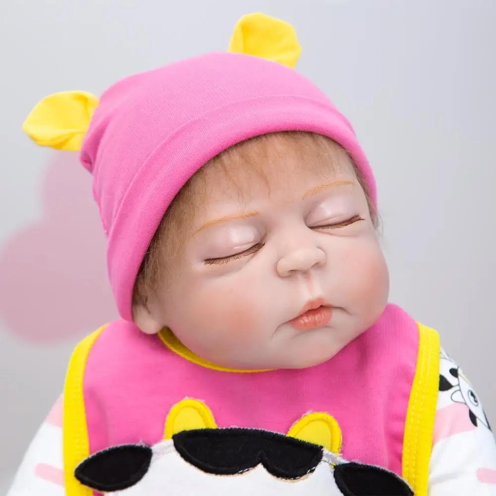 Реалистичная жизнь 23 дюймов Новорожденный ребенок полный Силиконовый тело