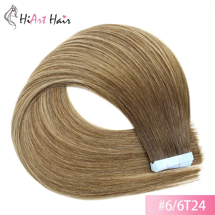 HiArt 2,5 г/шт. лента для наращивания Человеческие волосы remy Salon Balayage Предварительно Связанные волосы лента натуральные волосы образец ленты для наращивания волос 20 шт