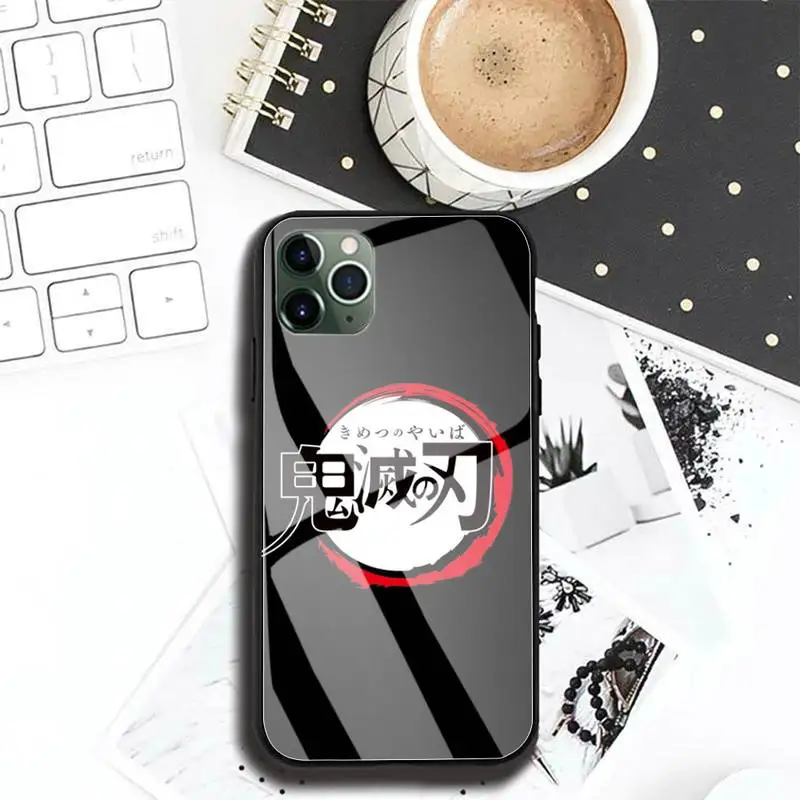 

Kamado Nezuko Kimetsu No Yaiba Demon Slayer For Iphone 12 11 Pro MAX XR X 8Plus SE2020 DIY Shockproof Glass Soft Silicone Edge