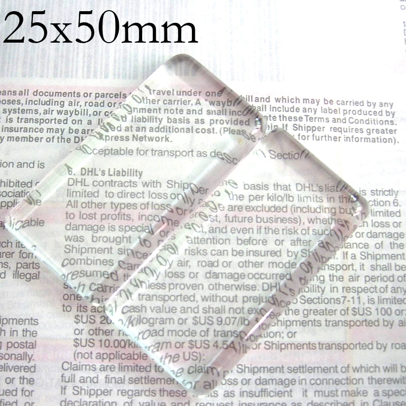 50 шт. 25x50 мм Прямоугольные Стеклянные Кабошоны прозрачные стяжки 1x2 дюйма