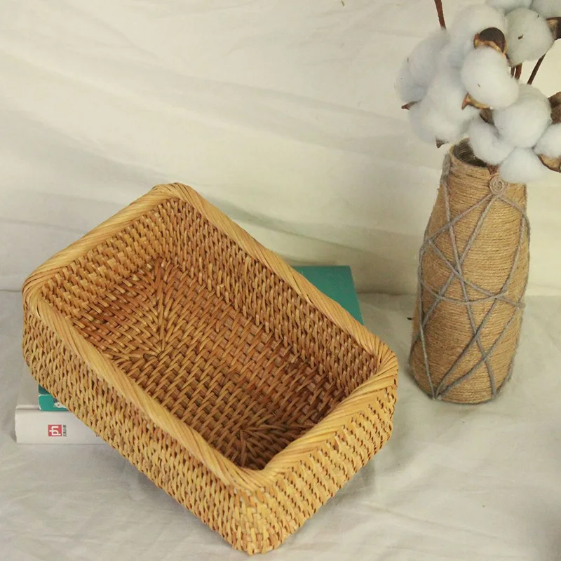 Плетеная вручную корзина из ротанга коробка для хранения корзины организации