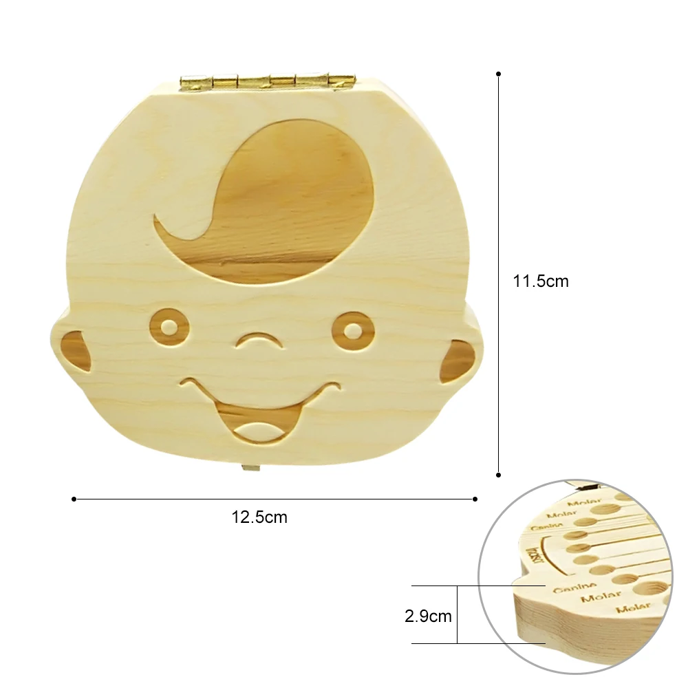 Деревянная детская коробка для хранения зубов