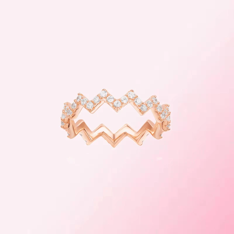 

1:1 Make 925 Sterling Silver Custom Striped Style All-match Stylish Personality Ring