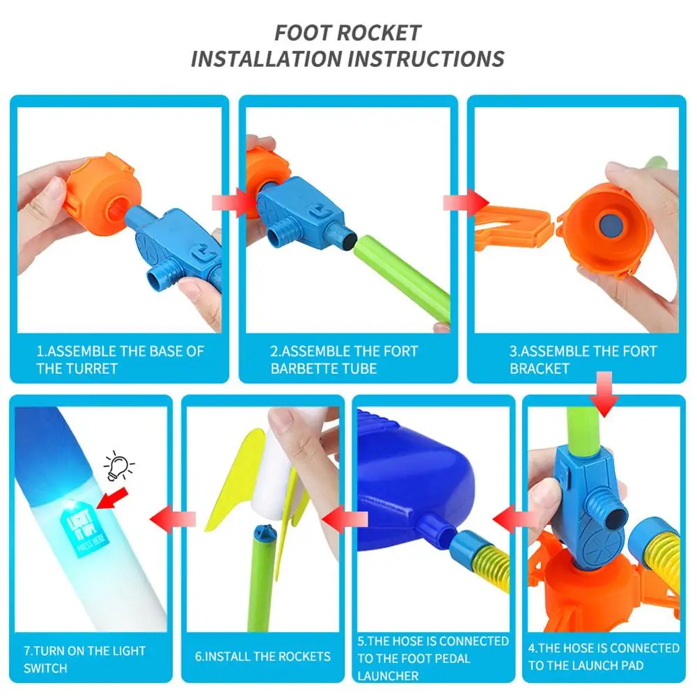 

ABS Air Pressure Rocket With Foot Pump Rocket Set Outdoor Air Power Safety Rocket Launcher Toys Gift For Boys Girls Toys