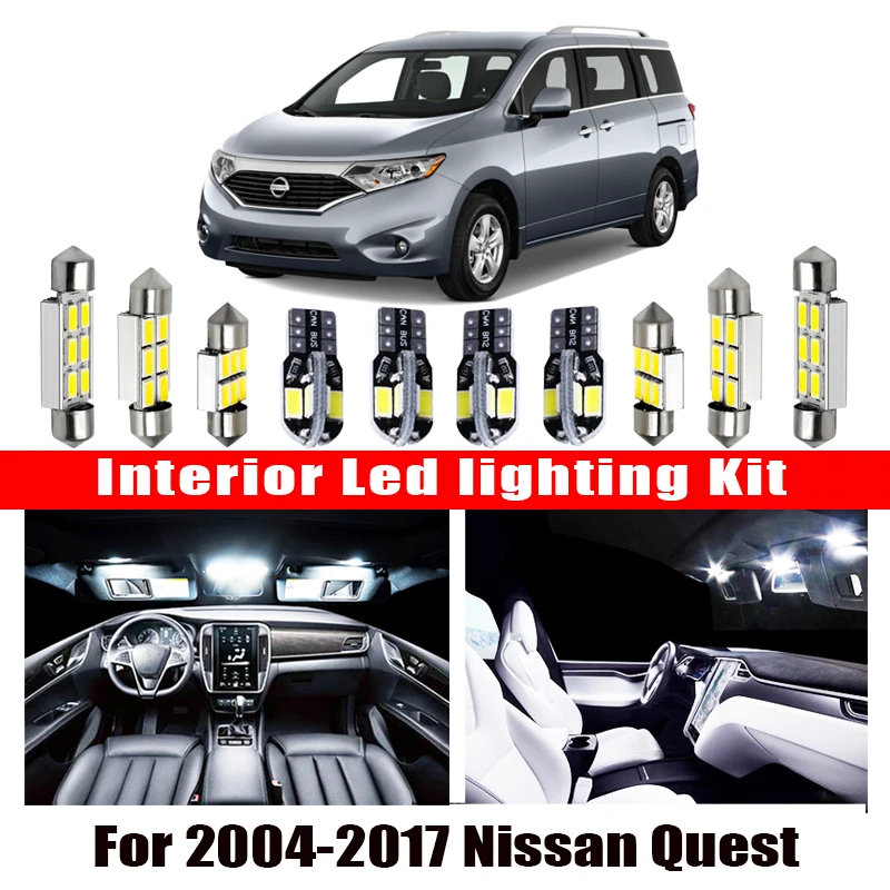 Для 2004 2017 Nissan Quest белые автомобильные аксессуары Canbus без ошибок светодиодный