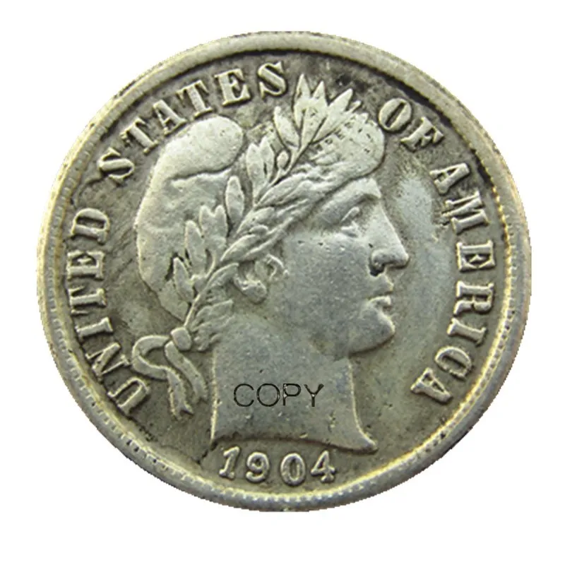 США Парикмахерская монета 1904 шт/с посеребренные копировальные