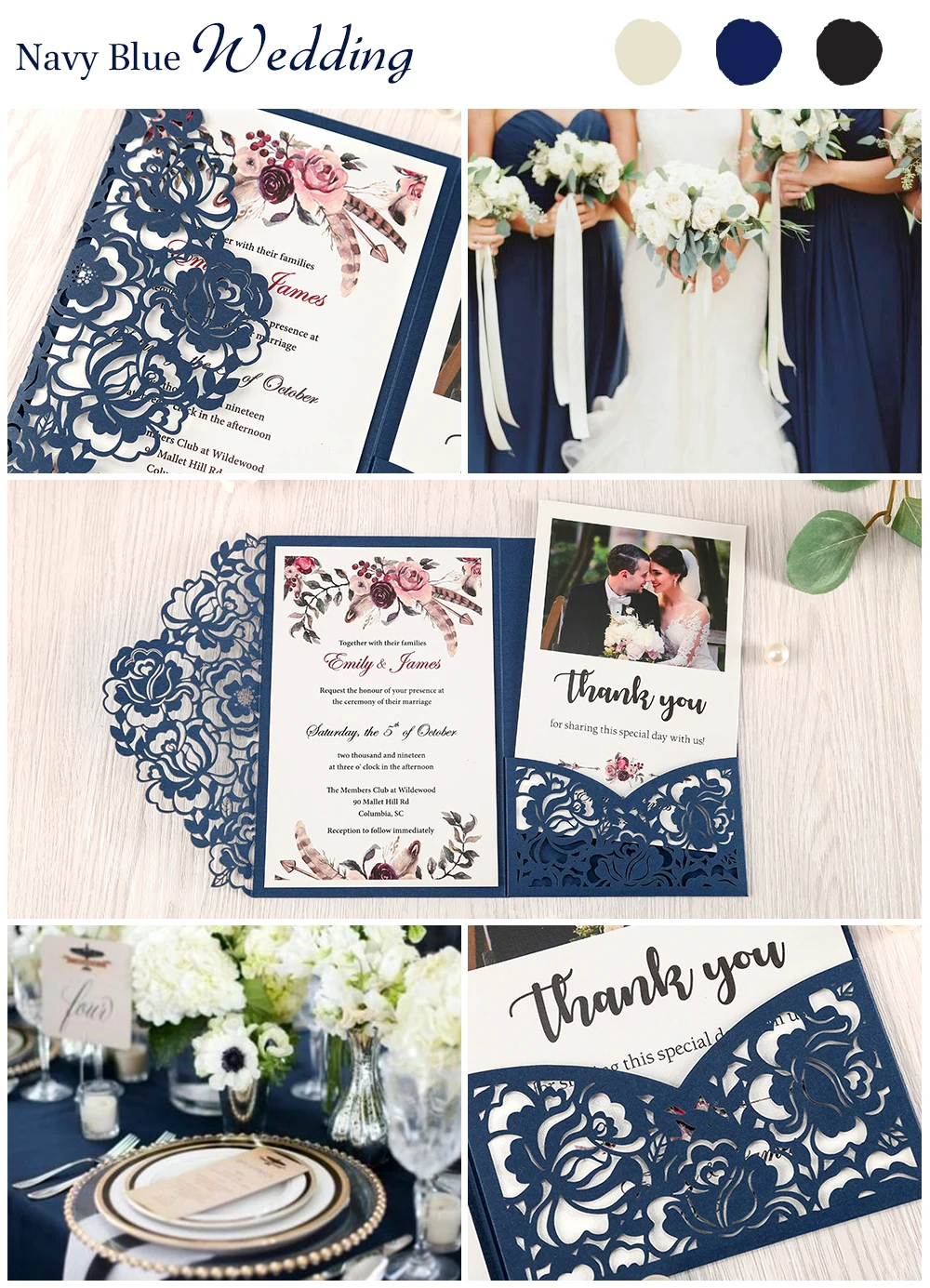 50 шт темно синий красный белый бордовый лазерная резка Цветочные карманные