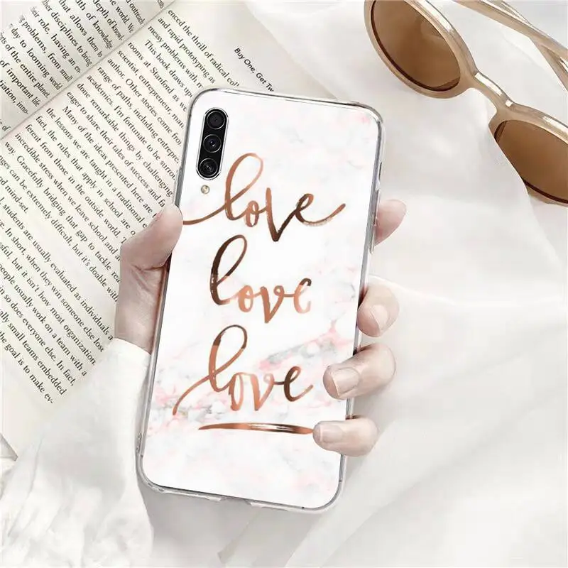 

marble letter Phone Case Transparent for Samsung s9 s10 s20 Huawei honor P20 P30 P40 xiaomi note mi 8 9 pro lite plus