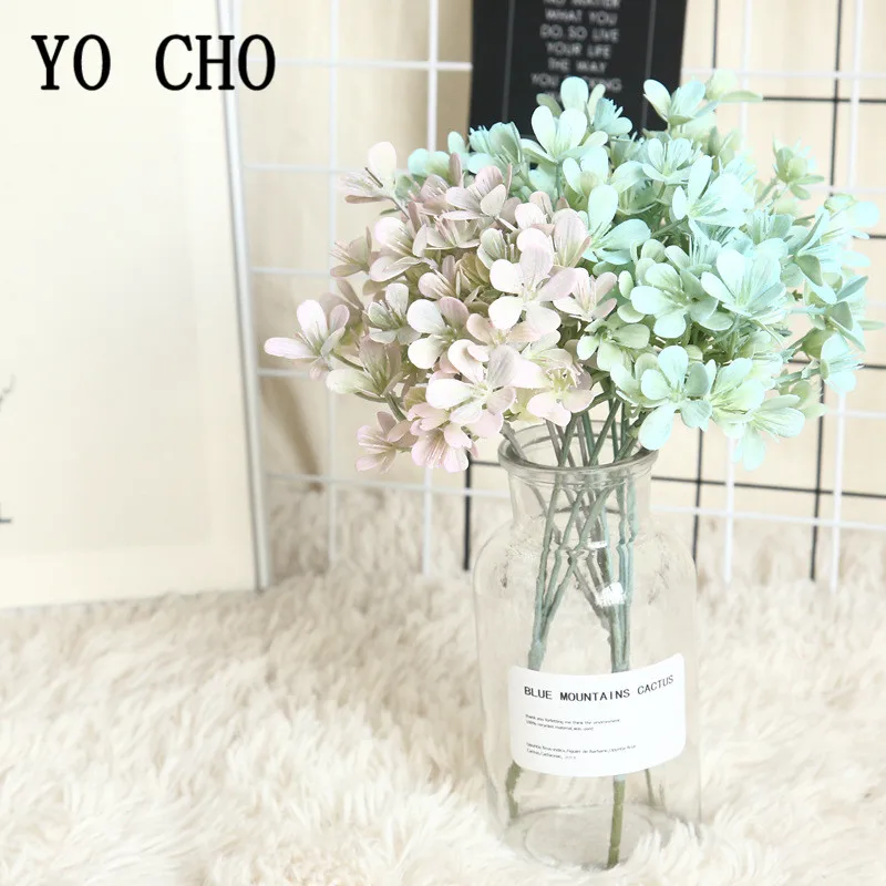 YO CHO поддельные цветущие сливы трава растения ветка пластиковые искусственные