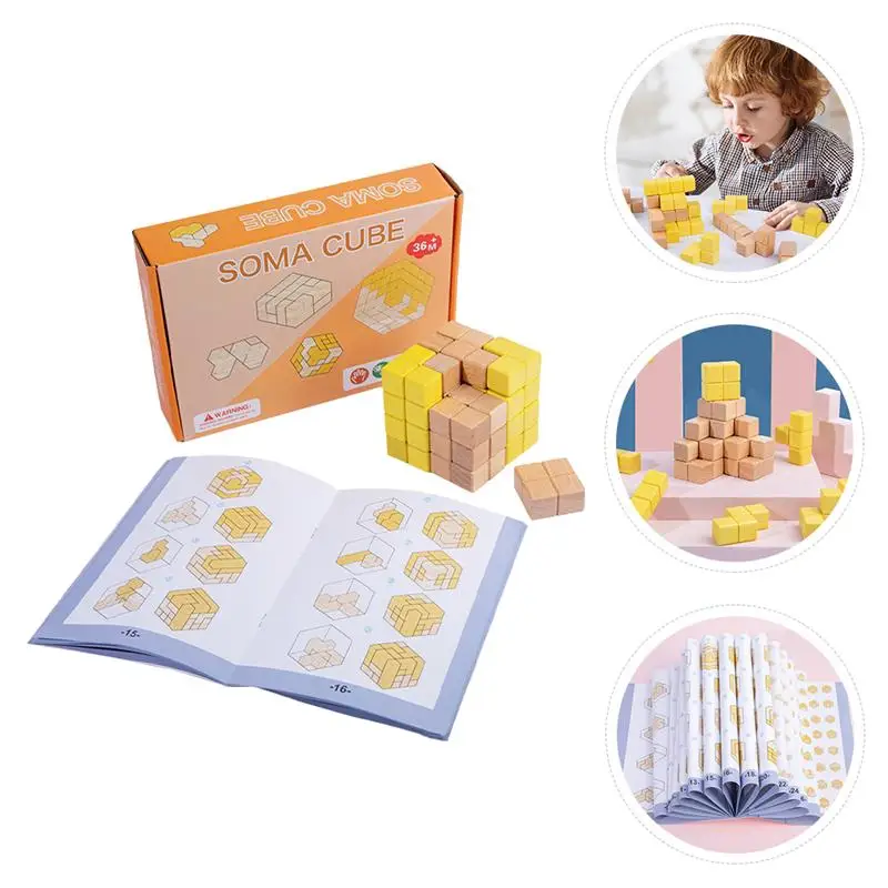 

1 Set Wooden Toy Three-dimensional Thinking Space Cube Building Blocks Toys