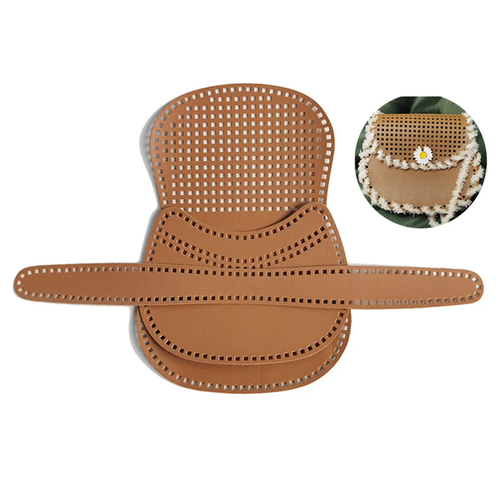 

1 Set New Woven Mesh Pu Leather Mesh Handmade Saddle Bag Diy Leather Accessories Knitting Bag Pu Leather Bag Accessories