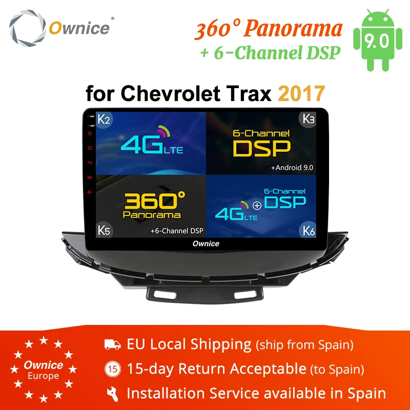 Ownice K1 K2 K3 K5 K6 автомобильный dvd плеер 360 панорама DSP Android 8 1 GPS Navi для Chevrolet Trax 2017 Радио