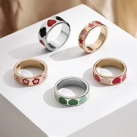 2021new simple and cute flower ring creative dripping fashion temperament female street shooting retro wild women ring accessory