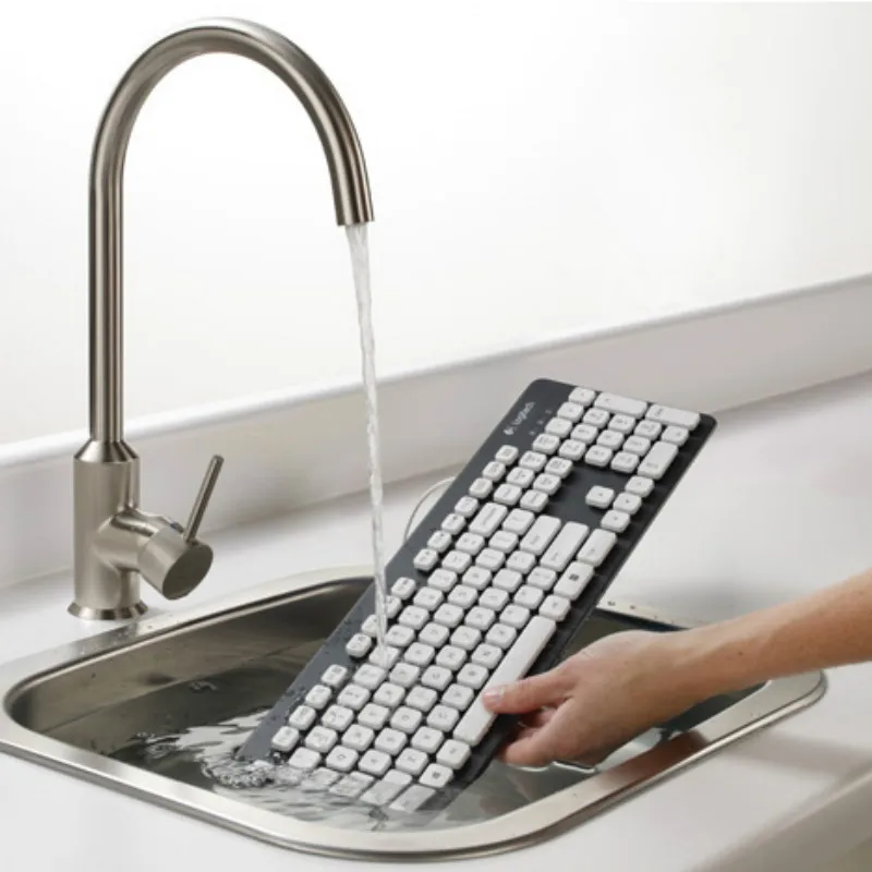 Мыльная Водонепроницаемая клавиатура Logitech K310 проводная USB для ПК ноутбука
