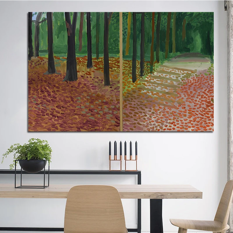 Давид хокни дерево и листья r большой холст живопись огромный плакат стены