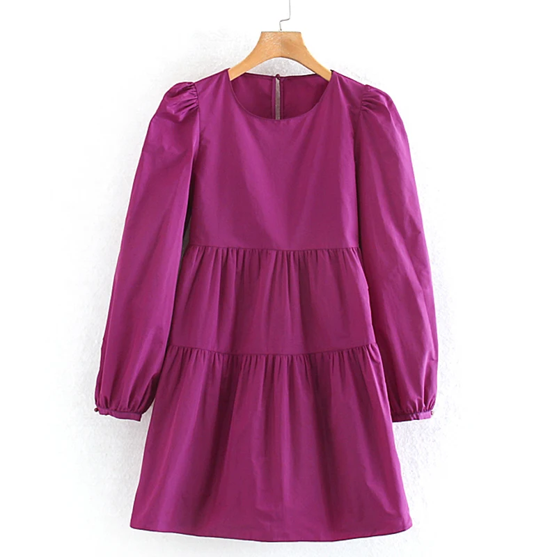 Свободные платья из тафты женское модное повседневное одноцветное платье с v