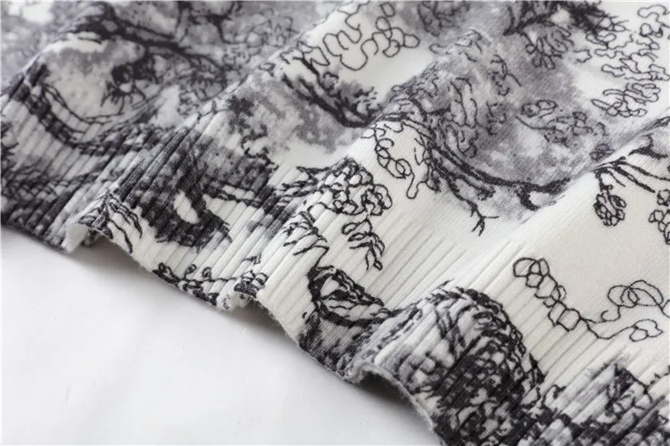 Женский жаккардовый вязаный свитер с принтом листьев тигра пуловер длинными