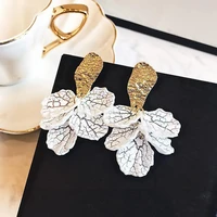 ainameisi new fashion white shell flower earrings women irregular elegant trendy personality earrings trend earrings