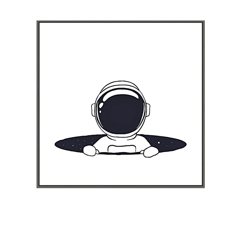Cartoon rocket Astronauts Nursery Wall Picture Poster Print Boy bedroom Modern Canvas Painting Kids Children Wall Art Mural - Цвет: E