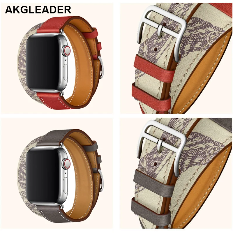 Ремешок для часов Apple Watch Series 5 4 3 сверхдлинный браслет из натуральной кожи