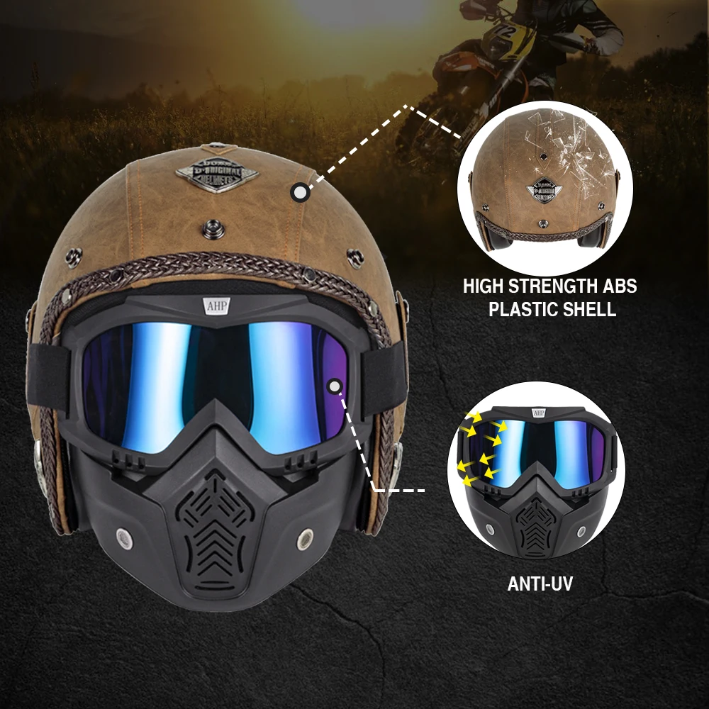 Шлем мотоциклетный в стиле ретро для Harley Davidson|Шлемы| |