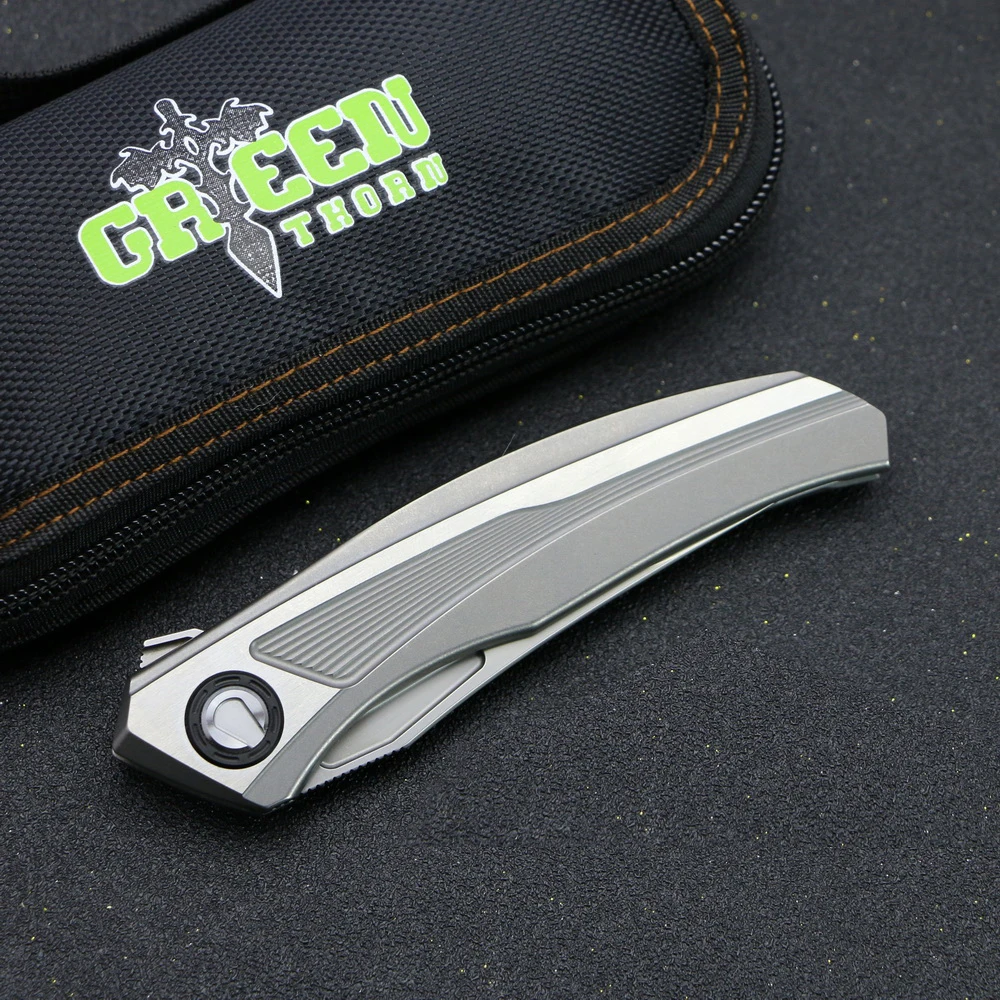 Складной нож GREEN THORN Make D2 Квантовый складной клинок С флиппером титановая ручка TC4