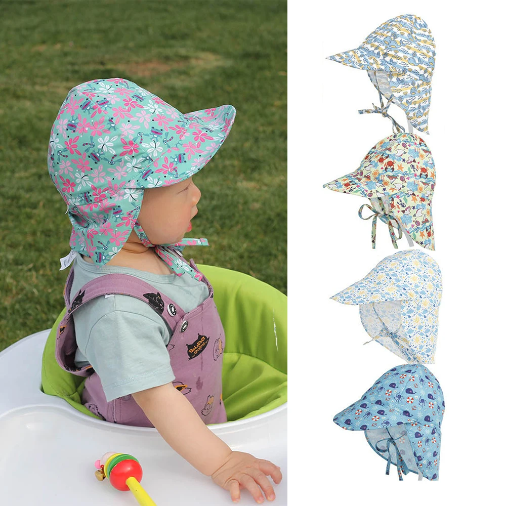 Детская шляпа для девочек детские пляжные шляпы с цветочным принтом младенцев