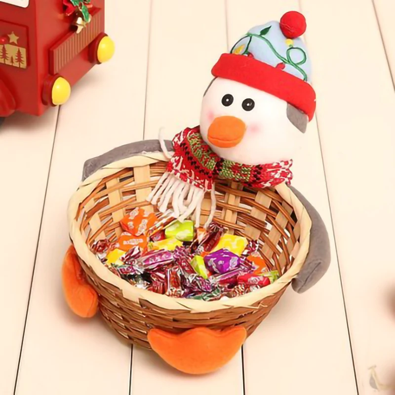 Рождественские конфеты Корзина Санта-Клаус украшение для дома милый олень