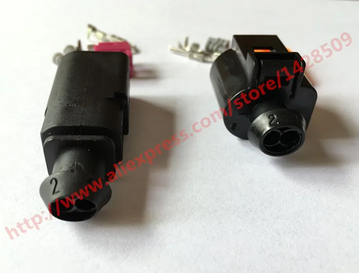 5 компл. 2 Pin 1J0973802 1J0973702 Женский Мужской 1 мм Датчик температуры Авто вилка