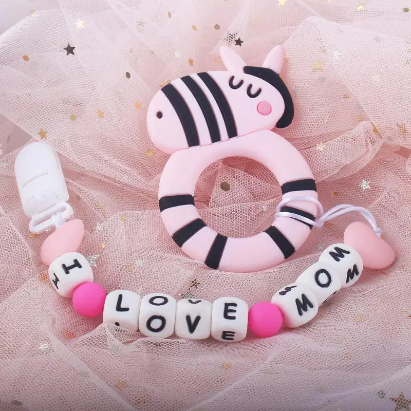 

Baby Pacifier Chain Silicone Teether Holder Newborn Toys For Teeth Dummy Clip Soother Chewing Nipple Holder With Anti-Drop Rope