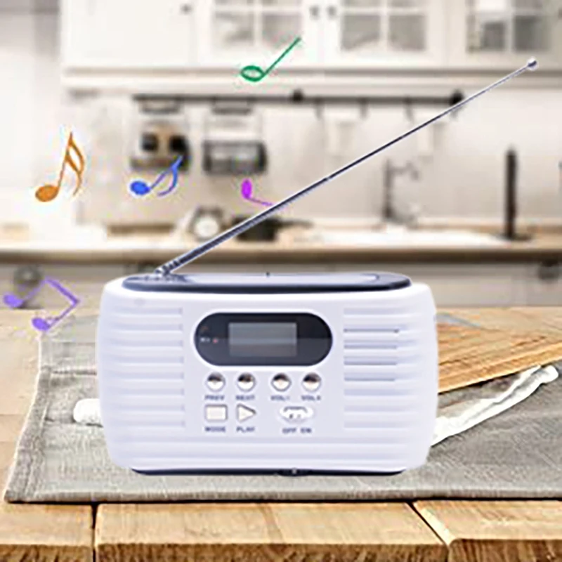 

Emergency Radio Am Fm Radio Solar Hand Crank Radio with 3 Bright LED Light and 2300MAh Battery For Smart Phone Charger