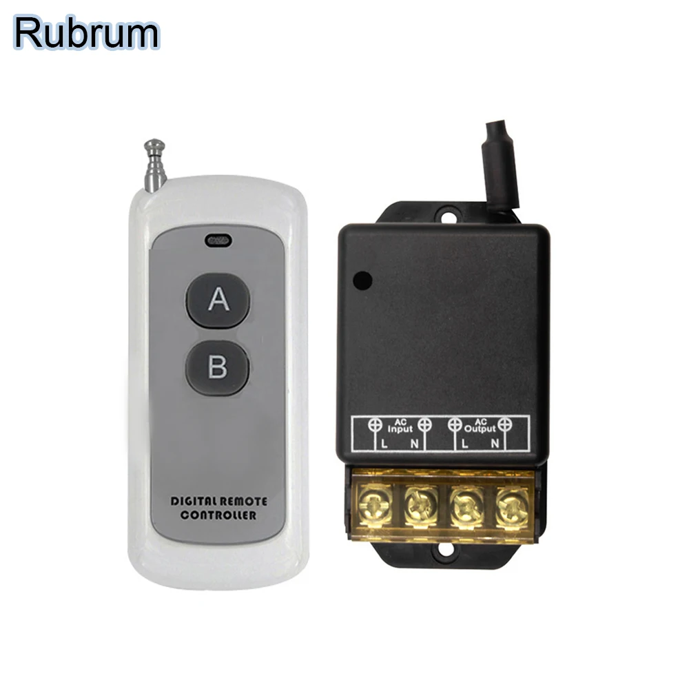 1-канальный приемник Rubrum 433 МГц 30 А, беспроводной Радиочастотный реле, модуль переключателя дистанционного управления 1000 метров, передатчик для водяного насоса ВКЛ./ВЫКЛ., «сделай сам»