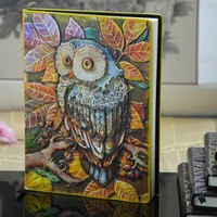 vintage thick handmade leather notebooks and journals carving owl diary journal cute sketchbook planner accessories stationery