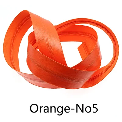 Orange-No5 Meetee 2 метра 3#5# нейлоновая катушка водонепроницаемая молния с цветовой кодировкой обратная молния с слайдером DIY одежды наружные сумки, швейные принадлежности - Цвет: Orange-No5