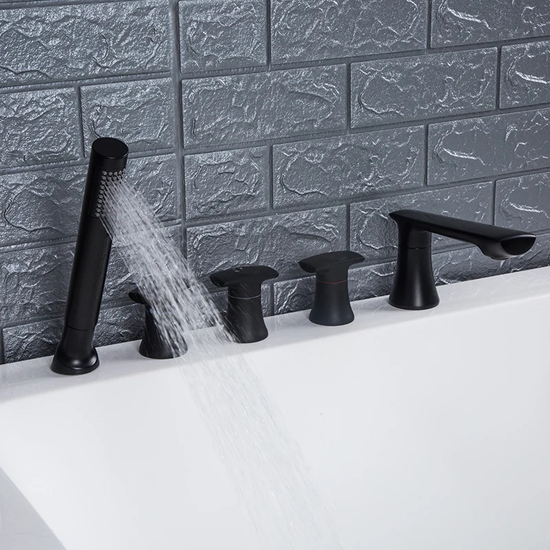 Смеситель для ванны латунный золотой или черный с 2 режимами горячей и холодной